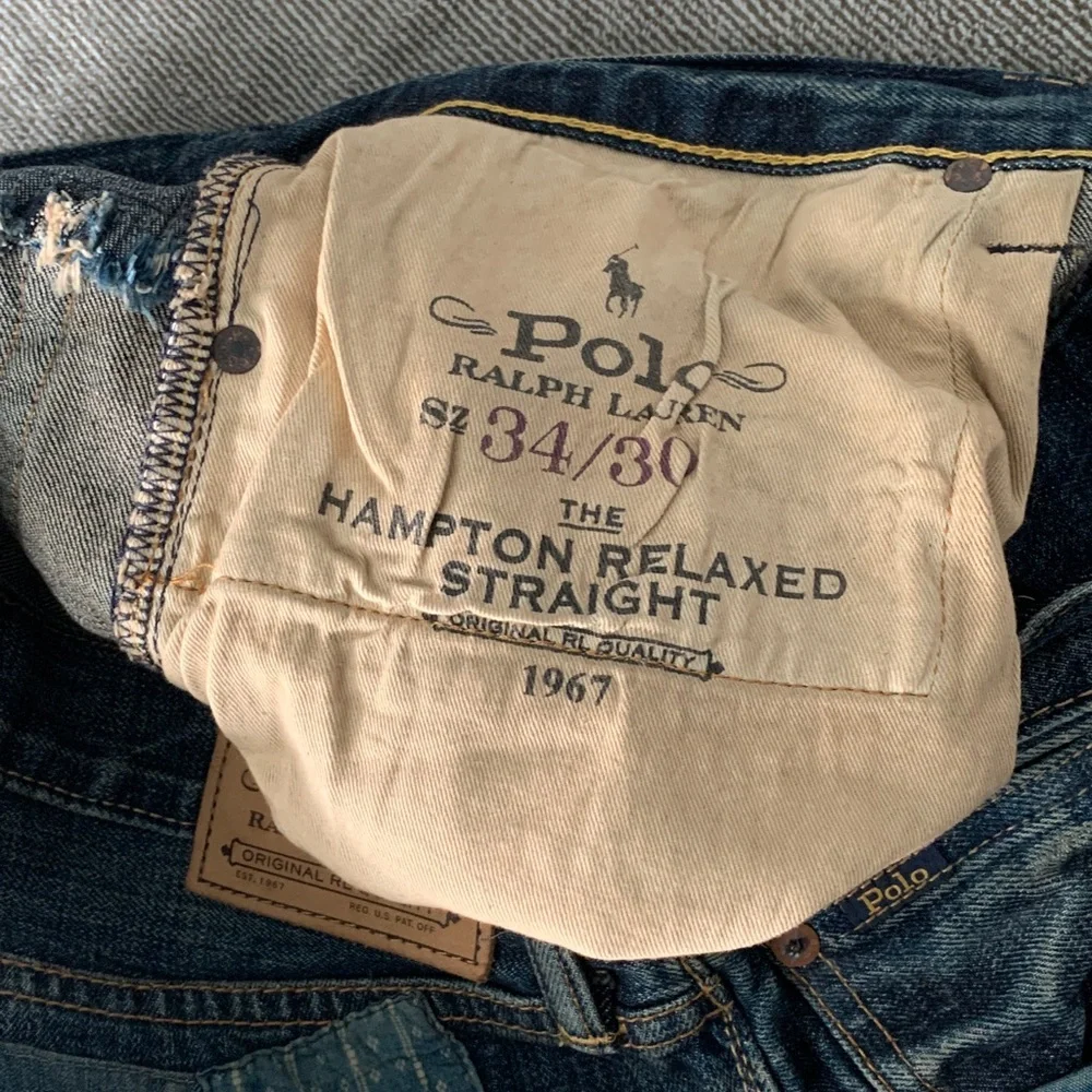 Polo by Ralph Lauren Men’s Blue Patchwork Straight Jeans - Picture 6 of 10